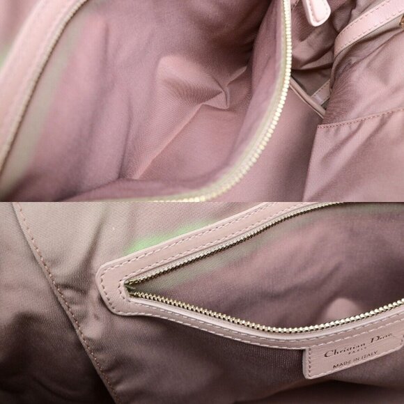 CHRISTIAN DIOR Panarea Cannage Shoulder Bag Coating Canvas Leather Pink 88YH016 - Picture 13 of 16